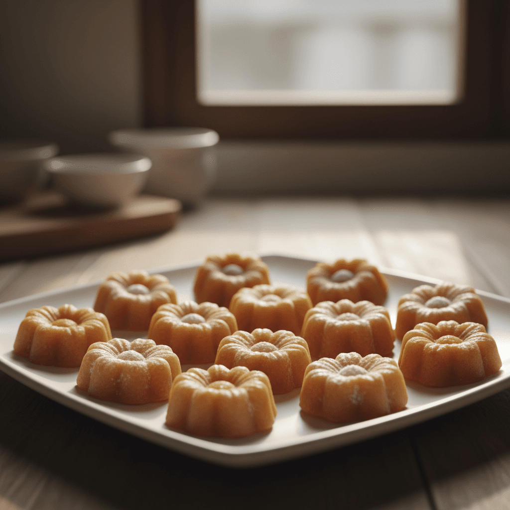 Flower-shaped jaggery sweets on white ceramic plate