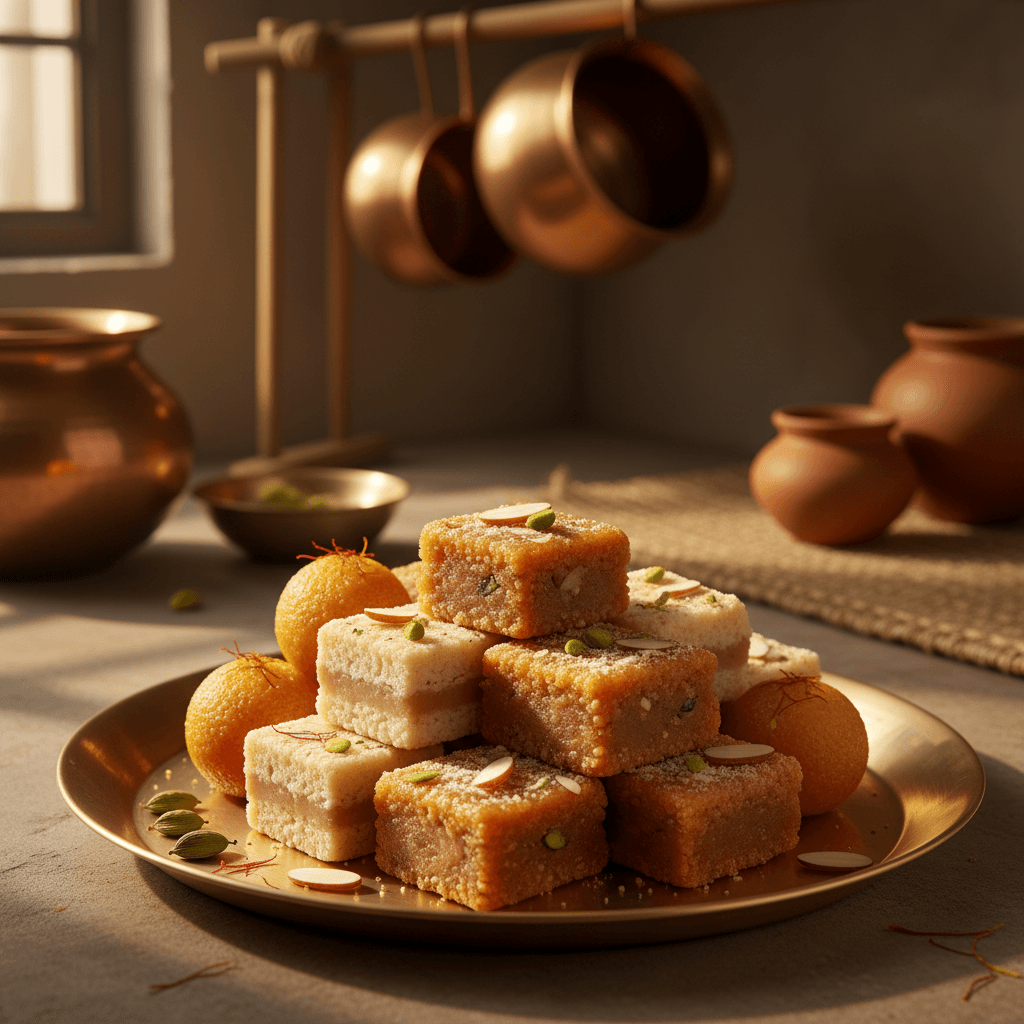 Traditional Nellai-style sweets made fresh daily